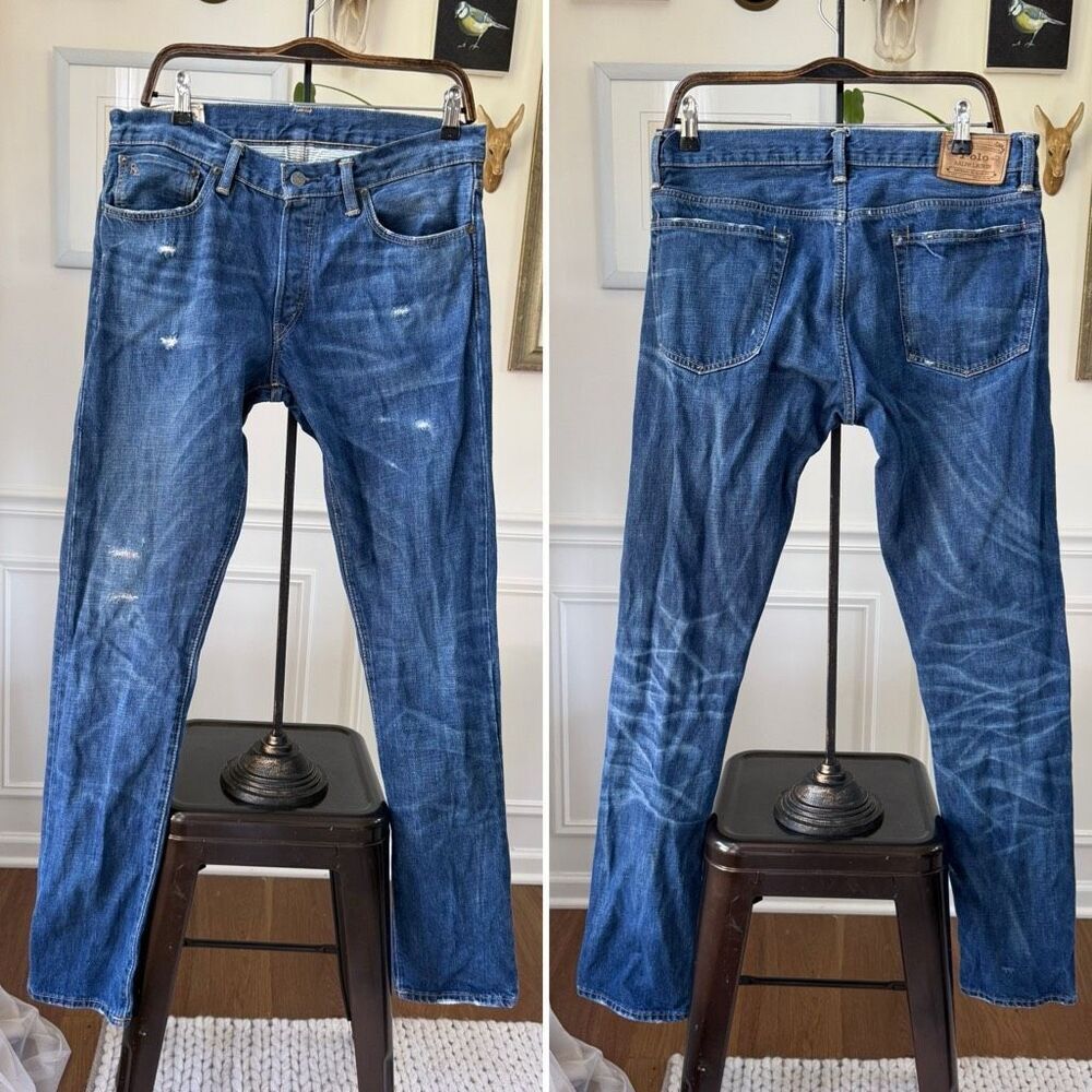 Polo Ralph Lauren Button Fly Slim Straight Jeans 32 34